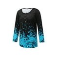 thumbnail image 4 of Seyurigaoka Women Loose Tops Printing Long Sleeve Wide Hem Blouse Base Shirt, 4 of 9