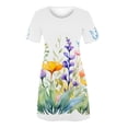 thumbnail image 4 of Viikei Womens Dresses Plus Size Clearance,Women's Party Short Sleeve Dress,Women's Short Sleeved Dress with Floral Print Round Neck Dress White M, 4 of 6