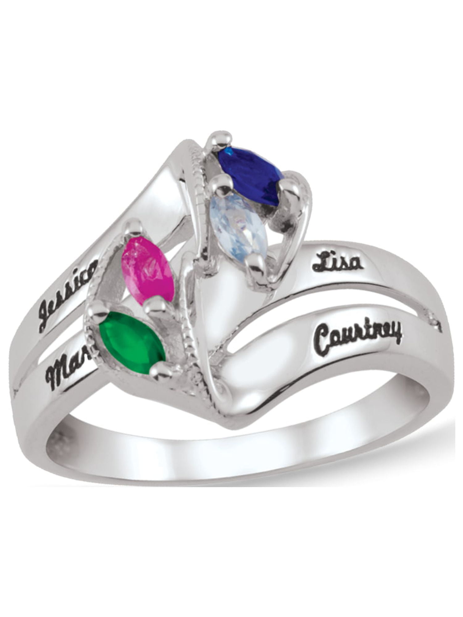 Personalized Engravable Birthstone Ring in 10K Gold by Jewlster