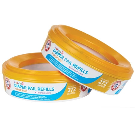 Munchkin Arm and Hammer Diaper Pail Refill Rings, 544 Count, 2 (Best Diaper Genie 2019)