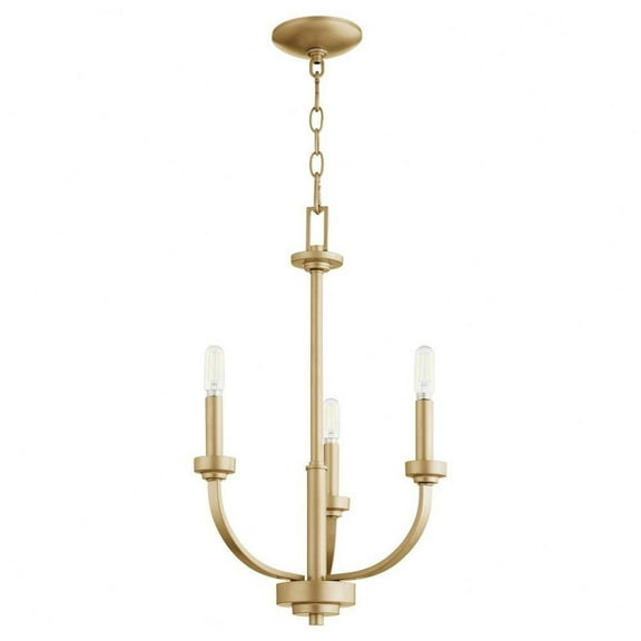 3 Light Chandelier-21 inches Tall and 18.5 inches Wide-Aged Brass Finish Bailey Street Home 183-Bel-5055206