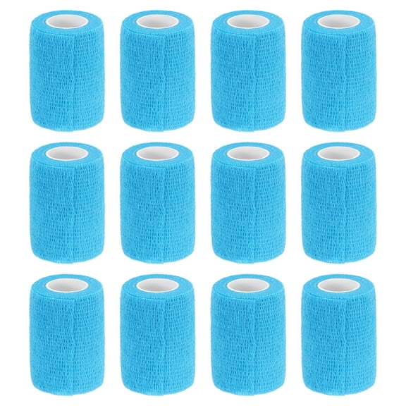 12 Rolls Adhesive Elastic Tape Elastic Bandage,3" x 5 Yards Wrap Stretch Wrist Knee Tape,Light Blue
