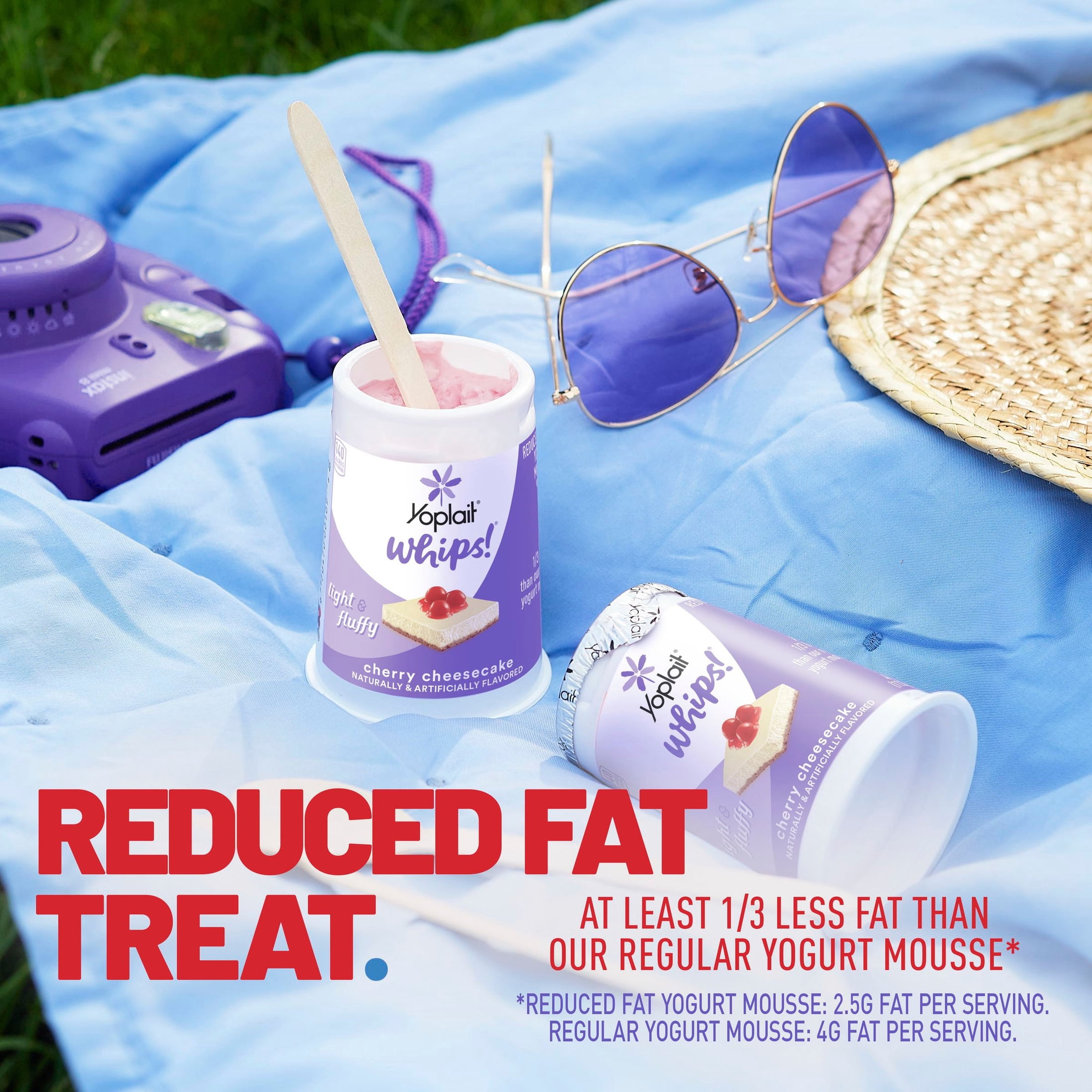 Yoplait Whips Reduced Fat Yogurt Mousse, Cherry Cheesecake Flavored, 4 OZ Yogurt Cup