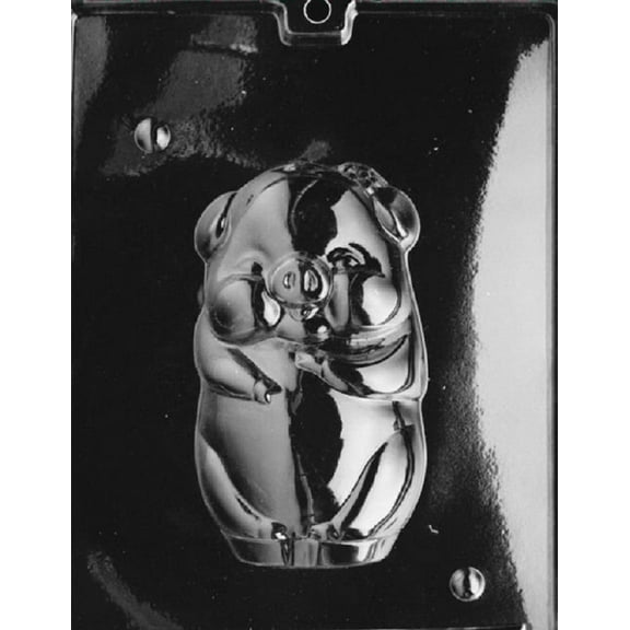 Grandmama's Goodies A064A & B 2 Piece 3D Pig Chocolate Candy Soap Mold with Exclusive Molding Instructions