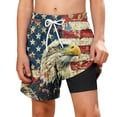 thumbnail image 2 of Afuyipoi Independence Day Shorts for Boys,Patriotic Print Double Layer Side Pockets Quick Dry Swim Trunks 5-6, 2 of 8