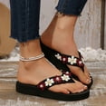 thumbnail image 2 of Dakaela Sandales de Plage pour Femmes à Semelle Compensée Plateforme Sandales à entre-Doigts Mariage Nuptiale Fleur Chaussures d'Été Rouge 6.5, 2 of 8