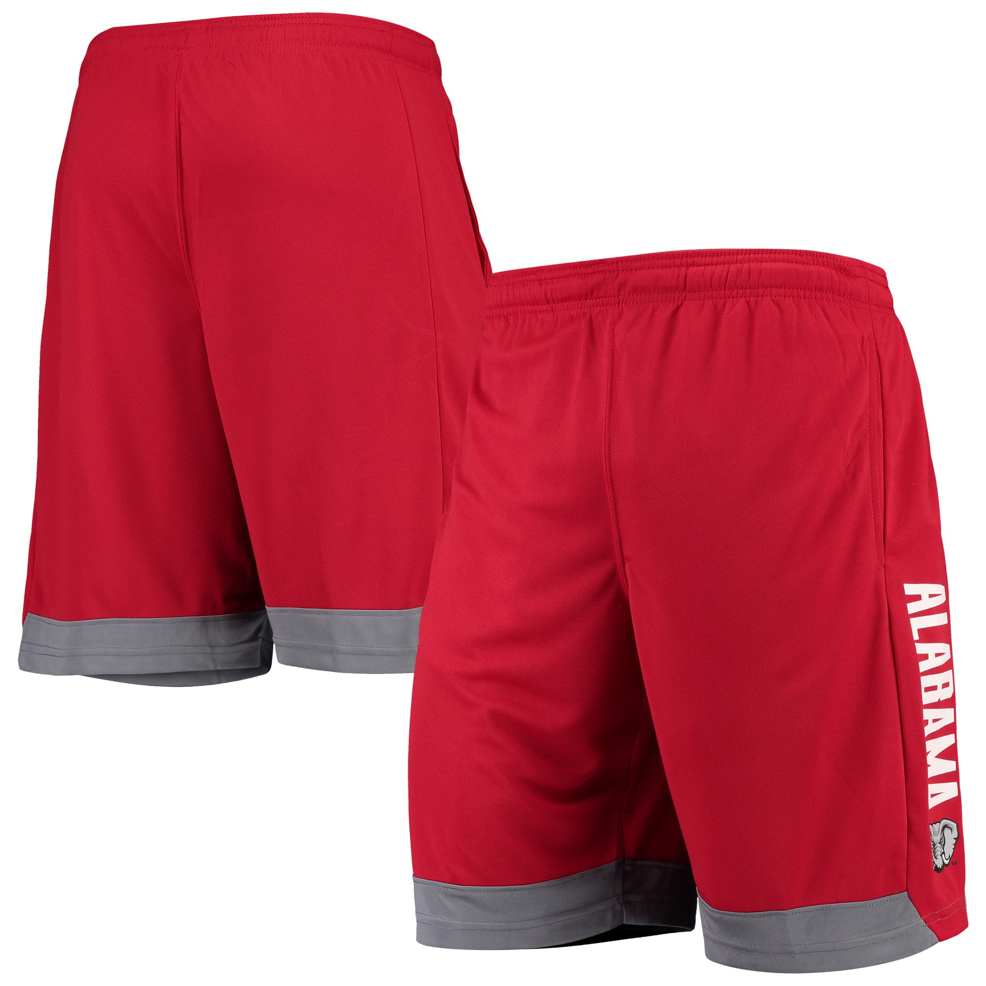 University of Alabama Youth Boy Crimson Gym Shorts with Grey Side and Script A 