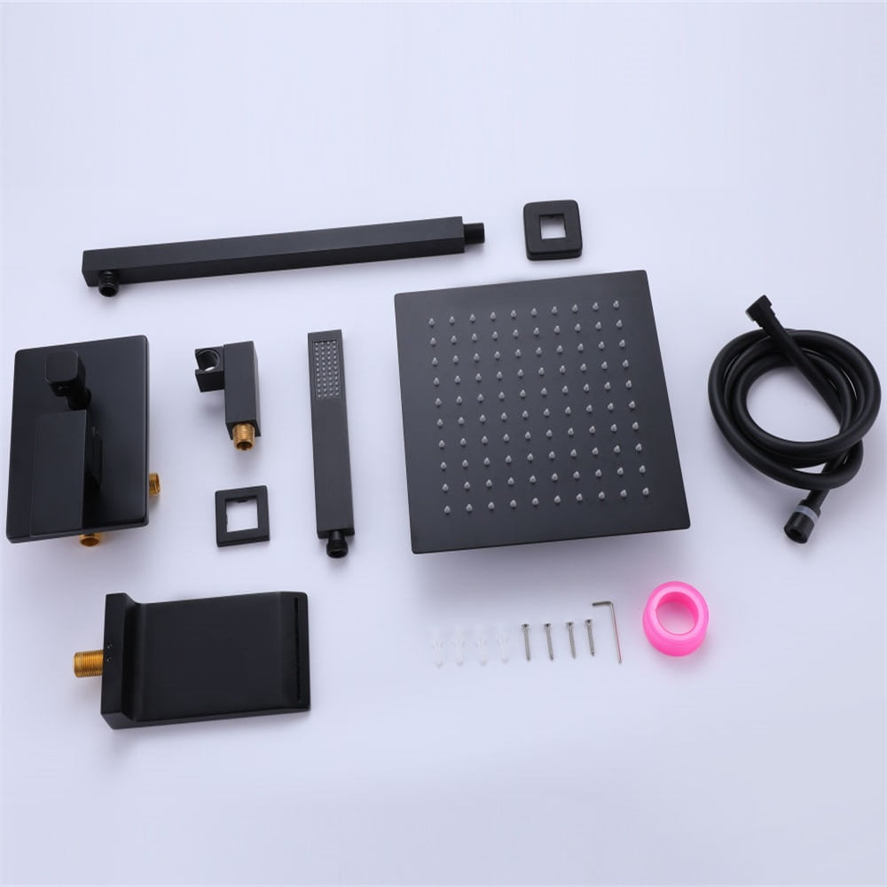 Kepooman Home Wall Mounted Square Rainfall Shower System, Pressure Balanced Complteted Shower System for Hotel Kepooman Home Wall Mounted Square Rainfall Shower System, Pressure Balanced Complteted Shower System for Hotel