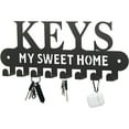 thumbnail image 2 of IVV Black Metal Key Holder, 1 Pack, Wall-Mounted Organizer with 8 Hooks, Rustic Farmhouse Entryway Décor, Steel Coat & Key Rack, 10.24 Inch, 2 of 6