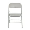 thumbnail image 3 of Hampden Furnishings Bernadine Collection Vinyl Triple Brace Folding Chair, Grey, Pack of 4, 3 of 4