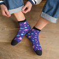 thumbnail image 3 of Fuzoiu Space Print Adult Socks, Crew Moisture-wicking Socks, Unisex Cushion Crew Socks,Casual Sports Ankle Socks, 3 of 7