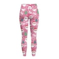 thumbnail image 6 of Renewold Santa Claus Tree Ho Ho Pink Womens Yoga Leggings with Pockets Workout Leggings Ankle Pants Full Length High Waisted Slim Running Pants Non See-Through Printed Tights, 3XL, 6 of 8