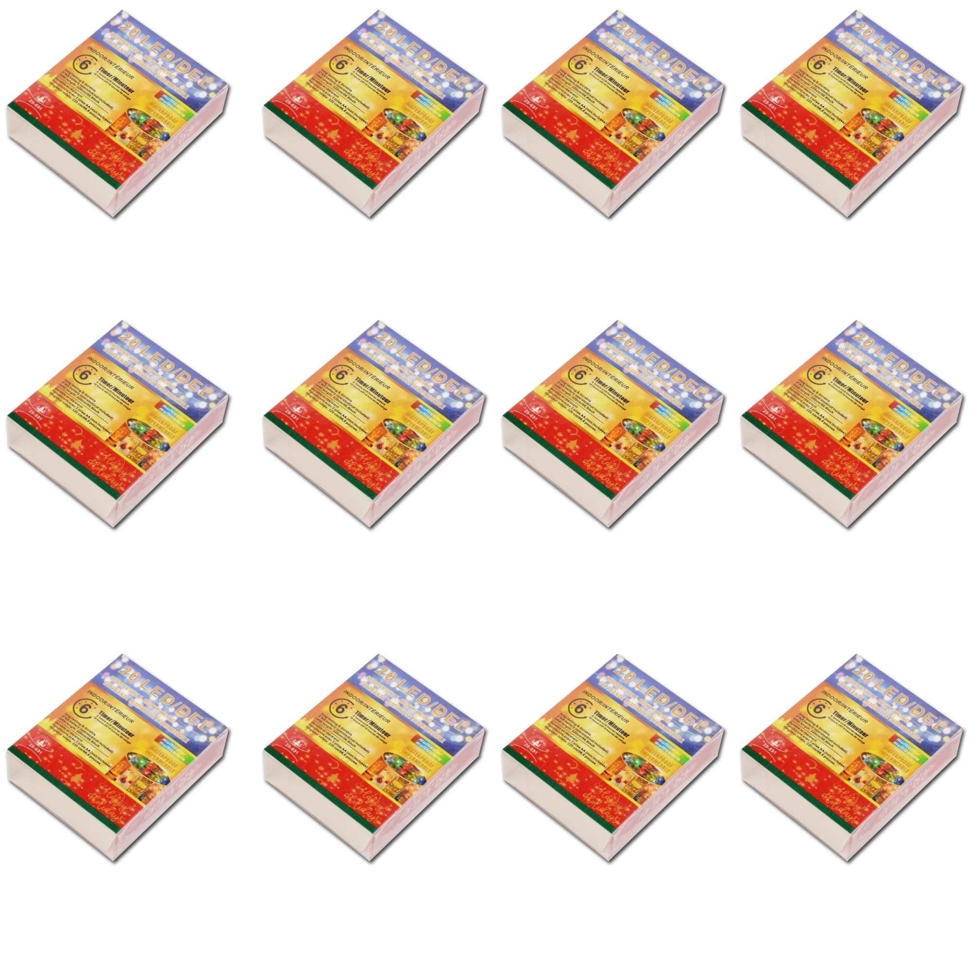 Lot De 12 Lampes Submersibles DIntérieur À 20 Led, Minuterie De 6 Heures (Multicolores), Lot De 12