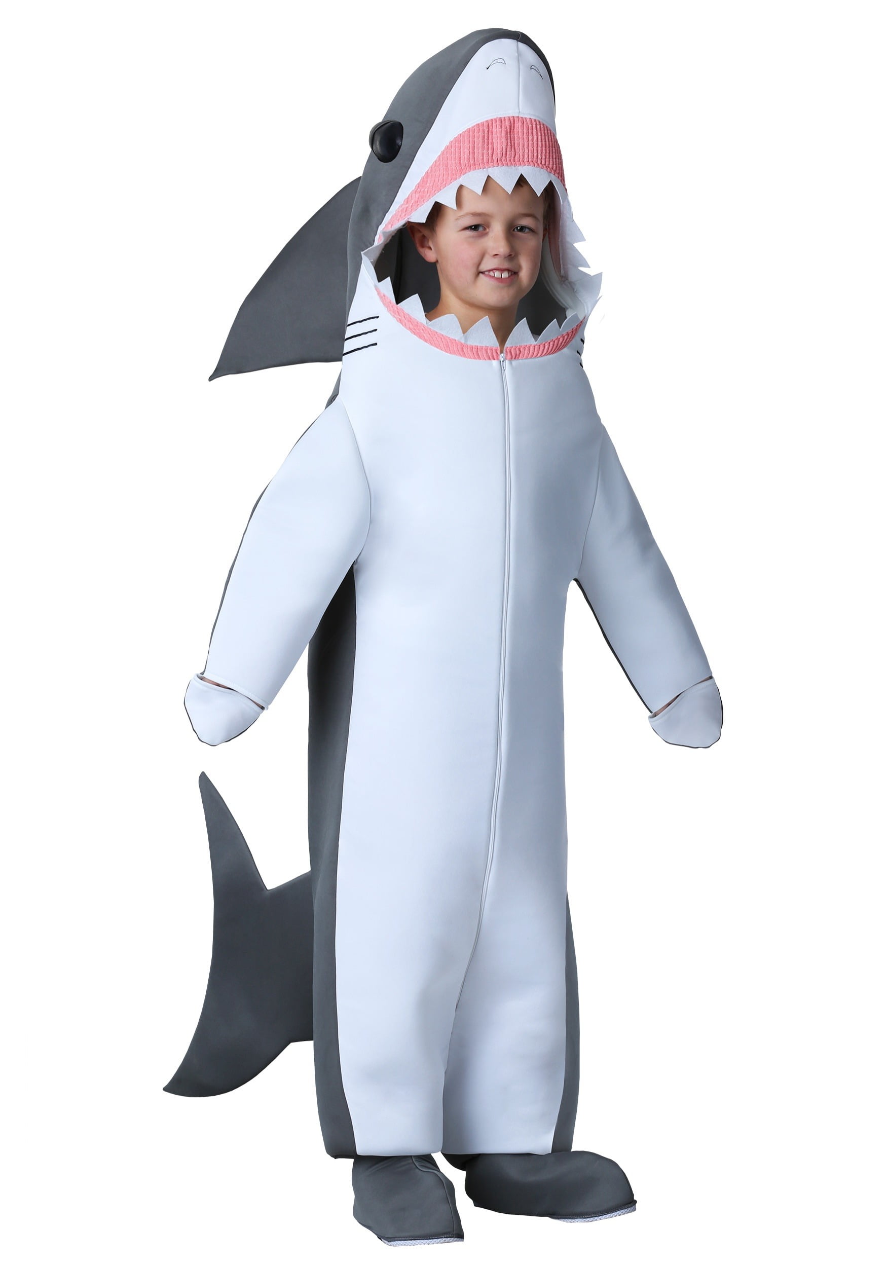 CHILDS SHARK COSTUME JAWS JUMPSUIT BOYS GIRLS ANIMAL BOOK DAY FANCY DRESS OUTFIT 