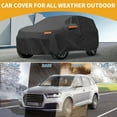 thumbnail image 2 of Funda para auto impermeable para todo clima, protección exterior completa contra el sol y la lluvia, con tiras reflectantes, negra para Toyota RAV4, 2 of 7