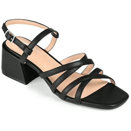 

Journee Collection Womens Kempsy Open Square Toe Block Heel Sandals