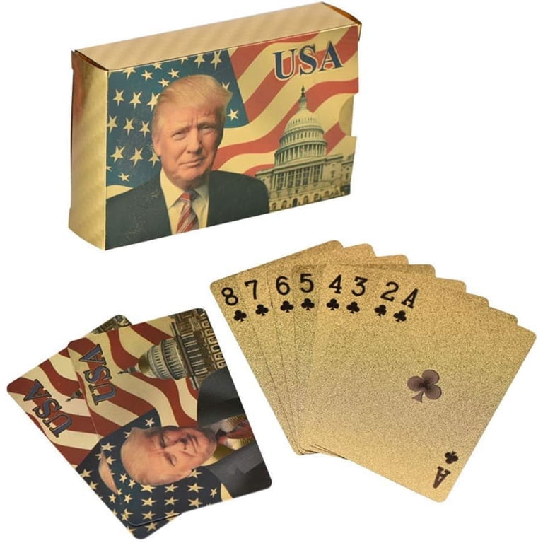 Blinkee 24K Gold Plated Waterproof Playing Cards, Donald Trump