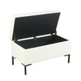 thumbnail image 4 of Ray Storage Bench Ottoman, Cream White Boucle, Metal Legs, 32 Inch, 4 of 5