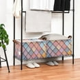 thumbnail image 3 of Yayeee Foldable Storage Basket for Shelves with Handles Waterproof Cloth Bins, Pink Shimmering Pattern, 3 of 7