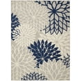 thumbnail image 3 of Nourison Aloha Indoor/Outdoor Tropical Floral Ivory/Navy 7'10" x 10'6" Area Rug, (8' x 11'), 3 of 13