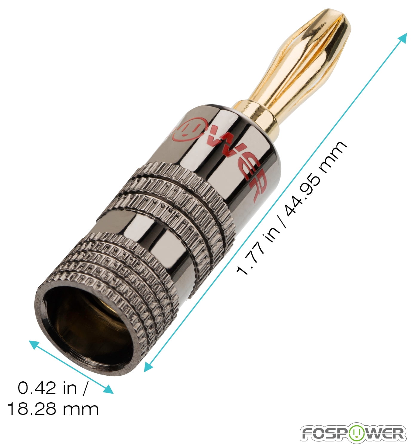 Connettori Banana Gold EMK - 24K Oro Per Cavi Altoparlante, 10 Pezzi