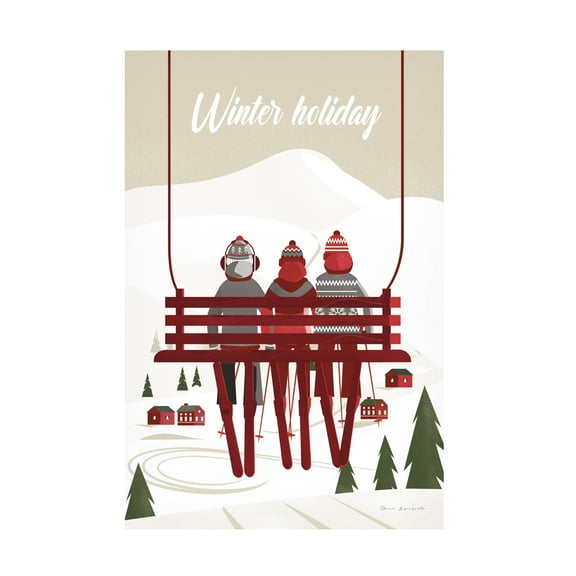 Omar Escalante 'Winter Holiday Red' Canvas Art