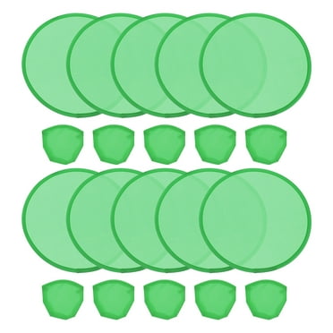 Uxcell 10" Foldable Flying Disc Folding Pocket Flying Disc Bulk Set Green 10 Pack