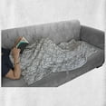 thumbnail image 6 of Irish Soft Flannel Fleece Throw Blanket, Royal Antique Floral Curves Old Fashioned Style Folkloric Tile, Cozy Plush for Indoor and Outdoor Use, 70" x 90", Grey and White, by Ambesonne, 6 of 6