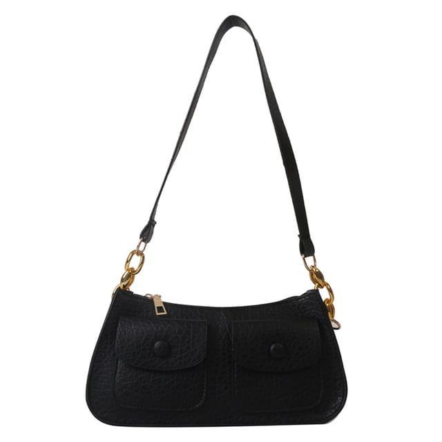 Bolsos suaves para damas Bolsos versátiles para las axilas para la vida diaria de la fiesta (negro)