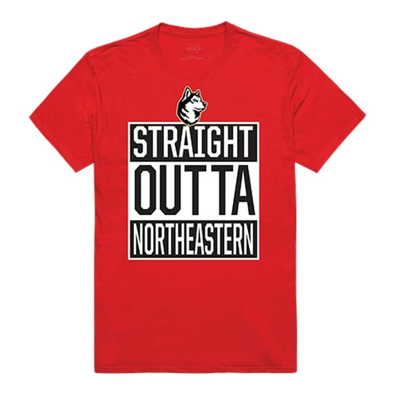 Northeastern University Huskies Straight Outta Tee T-Shirt - Red, X-Large