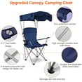 thumbnail image 5 of Beach Chair with Canopy Shade, iMounTEK Folding Canopy Camping Sports Chair, Navy Blue, 5 of 8