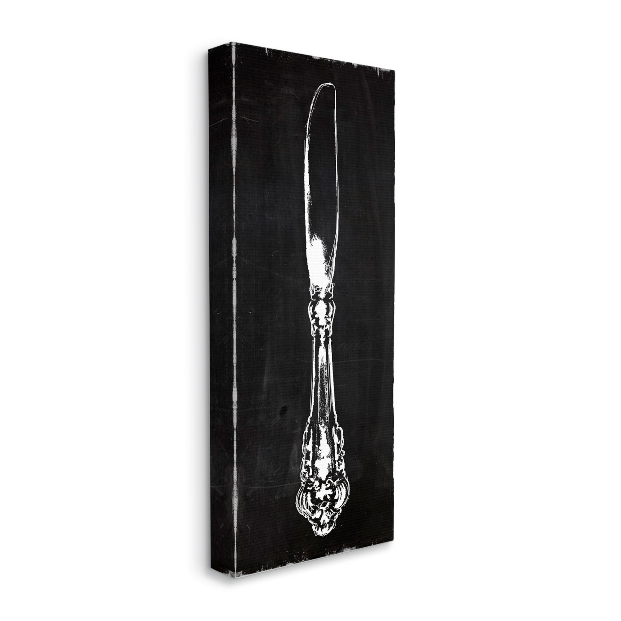 Stupell Industries Kitchen Butter Knife Vintage Style Dinner Cutlery Graphic Art Gallery Wrapped Canvas Print Wall Art, Design by Carol Robinson