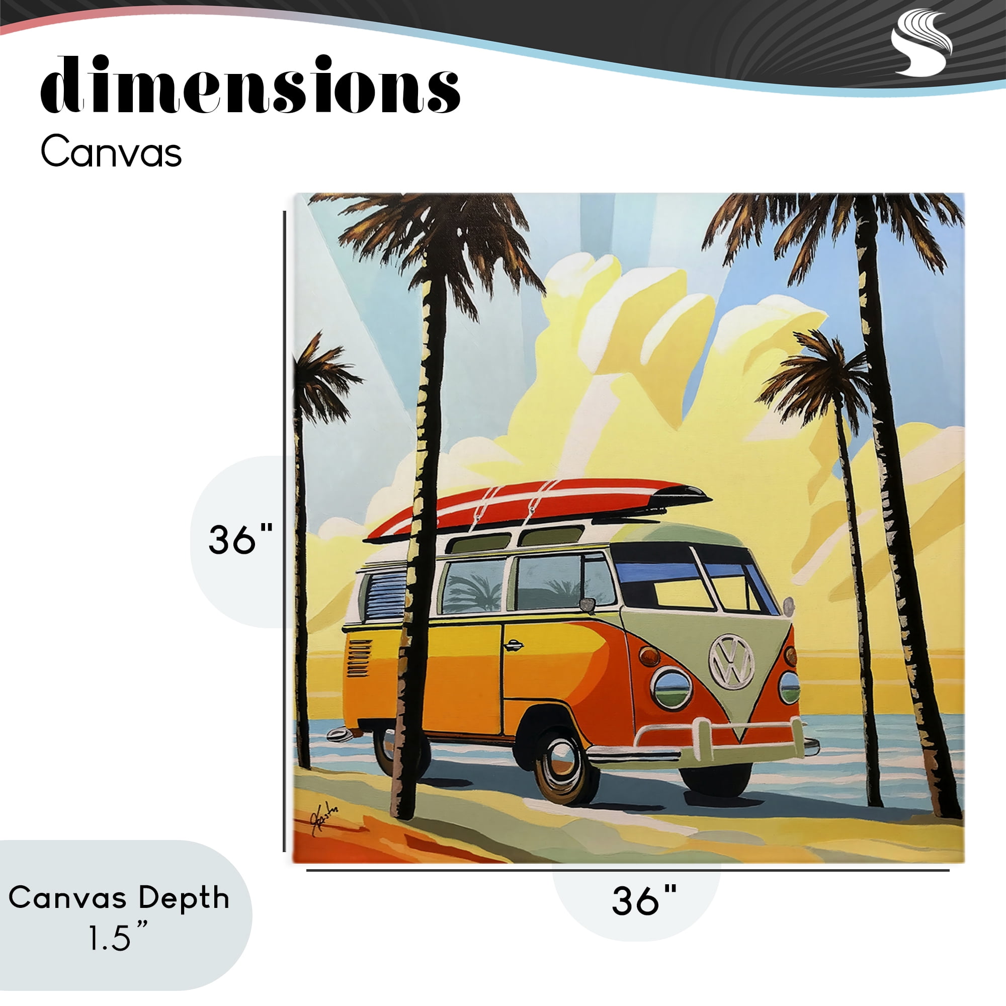 Stupell Industries Road Trip Beach Van Canvas Wall Art, design by John Jaster