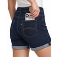 thumbnail image 4 of NY Threads Jean Shorts for Women Mid Rise Denim Shorts with Folded Hem, 33, Dark Blue, 4 of 7