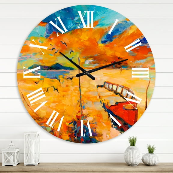 Designart 1 in Coastal Wall Clock