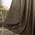 thumbnail image 4 of JIUZHEN Ombre Blackout Curtains - Grommet Top Gradient Damask Pattern Thermal Insulated Drapes for Living Room and Bedroom, Set of 2 Panels, 52 x 63 Inch Length, Brown, 4 of 7