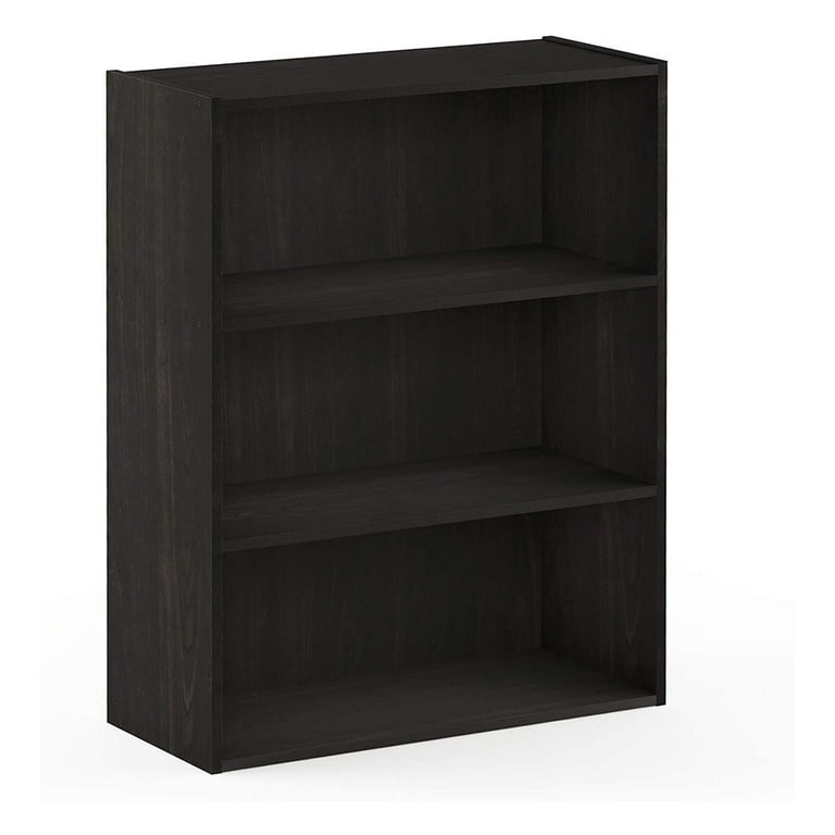 Furinno Pasir 3-Tier Bookshelf, Open Storage, Espresso - Walmart.com