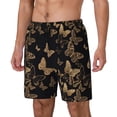 thumbnail image 2 of Haiem Modern Golden Butterfly Mens Swim Trunks with Compression Liner 2 in 1 Swimming Shorts Stretch Swimwear Quick Dry,Board Shorts-XX-Large, 2 of 9