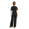 thumbnail image 2 of Raenseen Jumpsuit for Girls Beaded Crew Neck One Piece Rompers Summer Casual Overalls Wide Leg Pants Black 8, 2 of 7