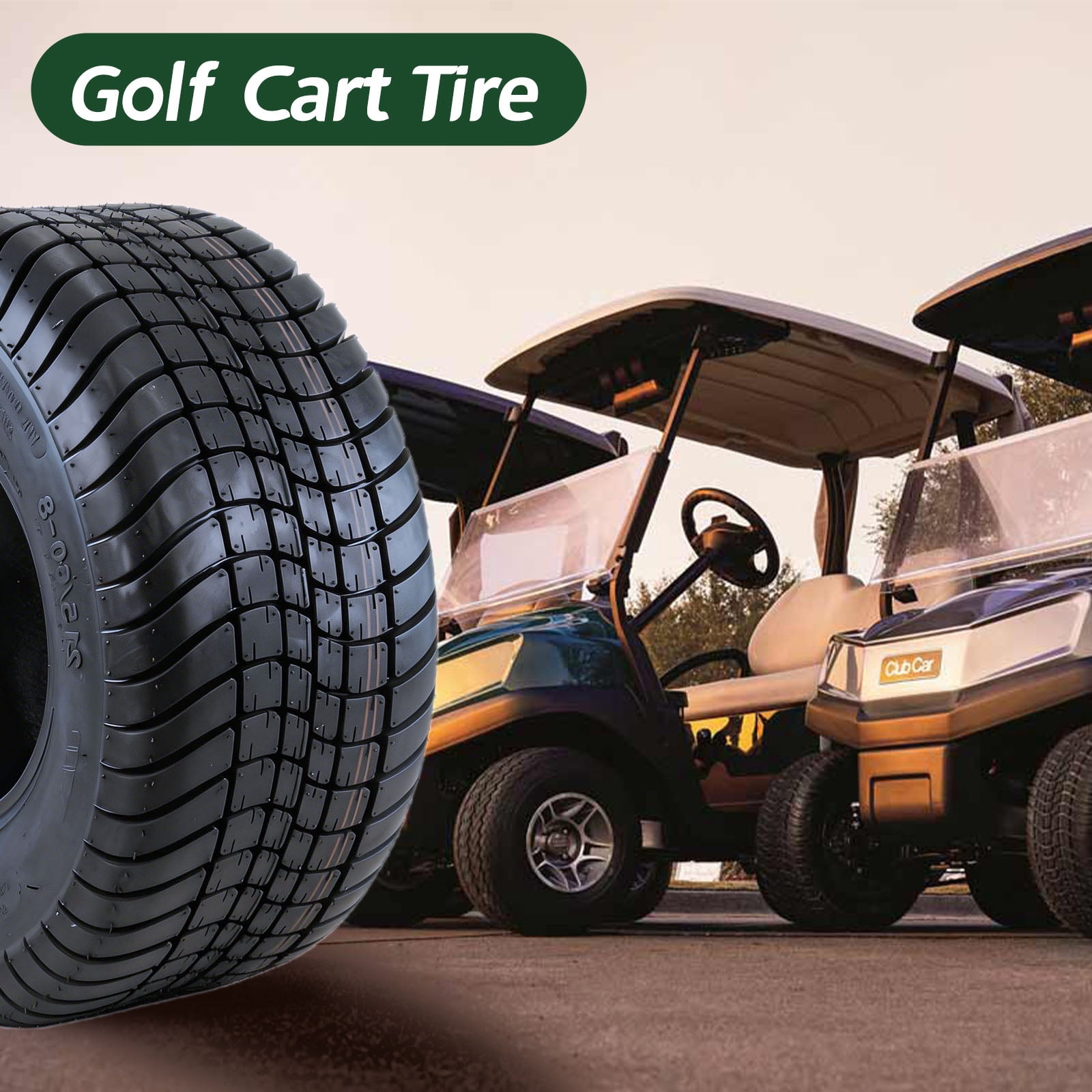 Hi-Run 2 Set P825 215/60-8 4PR Turf Safe Tubeless Golf Cart Tires Fits 18X8.50-8, 18X8.5-8