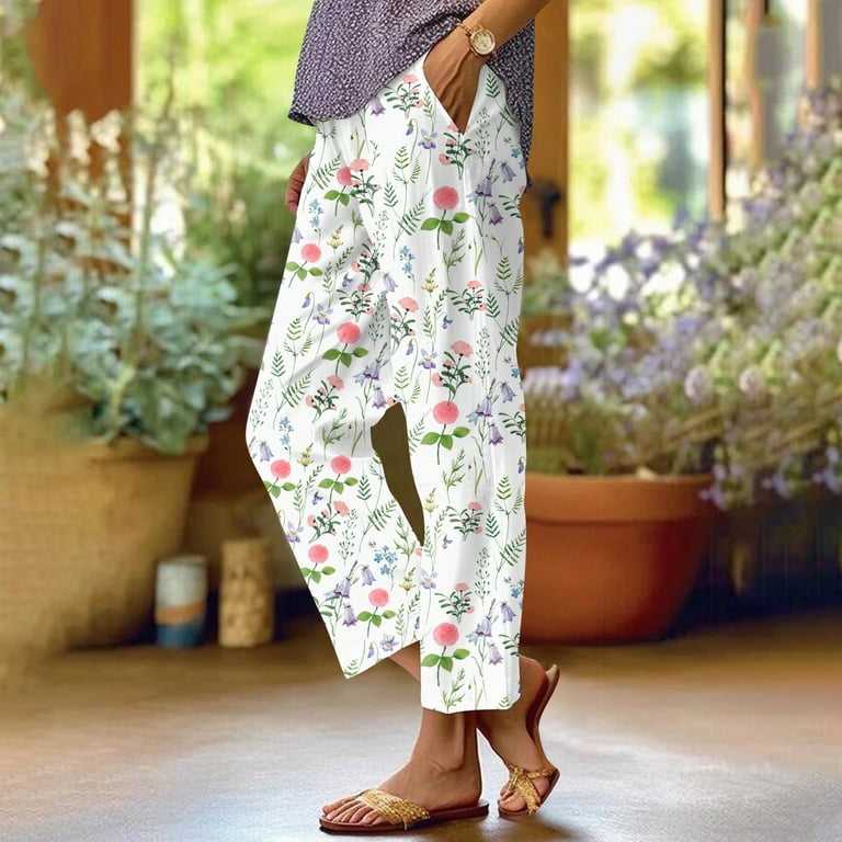 Plus size floral capris discount