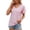 Pink, variant on Prolriy Summer Tops for Women 2024 Women's Short Sleeved Solid Color Pocket V Neck Loose T Shirt Top Womens Tops Black L
