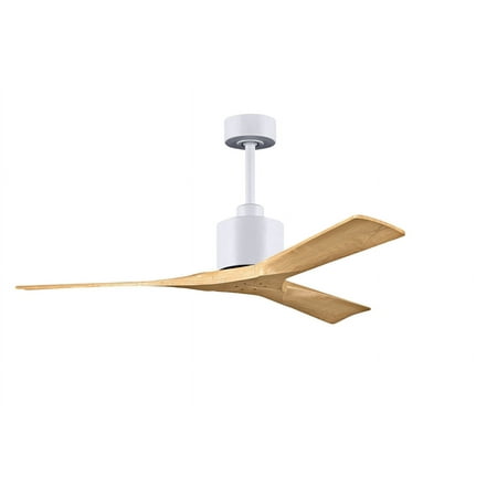 

Nan 6-speed ceiling fan in Matte White finish with 52” solid light maple tone wood blades