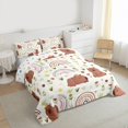thumbnail image 3 of Castle Fairy Cute Animal Capybara 3 Pieces Queen Comforter Set for Teens Boys Girls,Kawaii Rainbow Ultra Soft Bedding Sets,Chic Floral Flowers Bedding Comforter Set Breathable, 3 of 8
