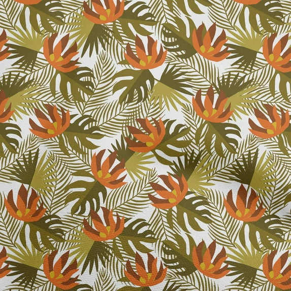 oneOone Georgette Viscose Olive Green Fabric Floral Dress Material Fabric Print Fabric By The Yard 42 Inch Wide