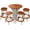 Warm Grey/Redwood, variant on Pub Set, 30-Inch Round with 2 Stools, Redwood/Beige