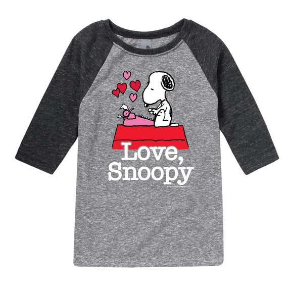 Peanuts - Love Snoopy - Toddler And Youth Raglan