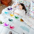 thumbnail image 4 of jejeloiu Colorful Cartoon Birds 7pcs Bedding Comforter Set,Kawaii Flying Animals Queen Bedding Sets For Boys Girls Reversible, 4 of 8