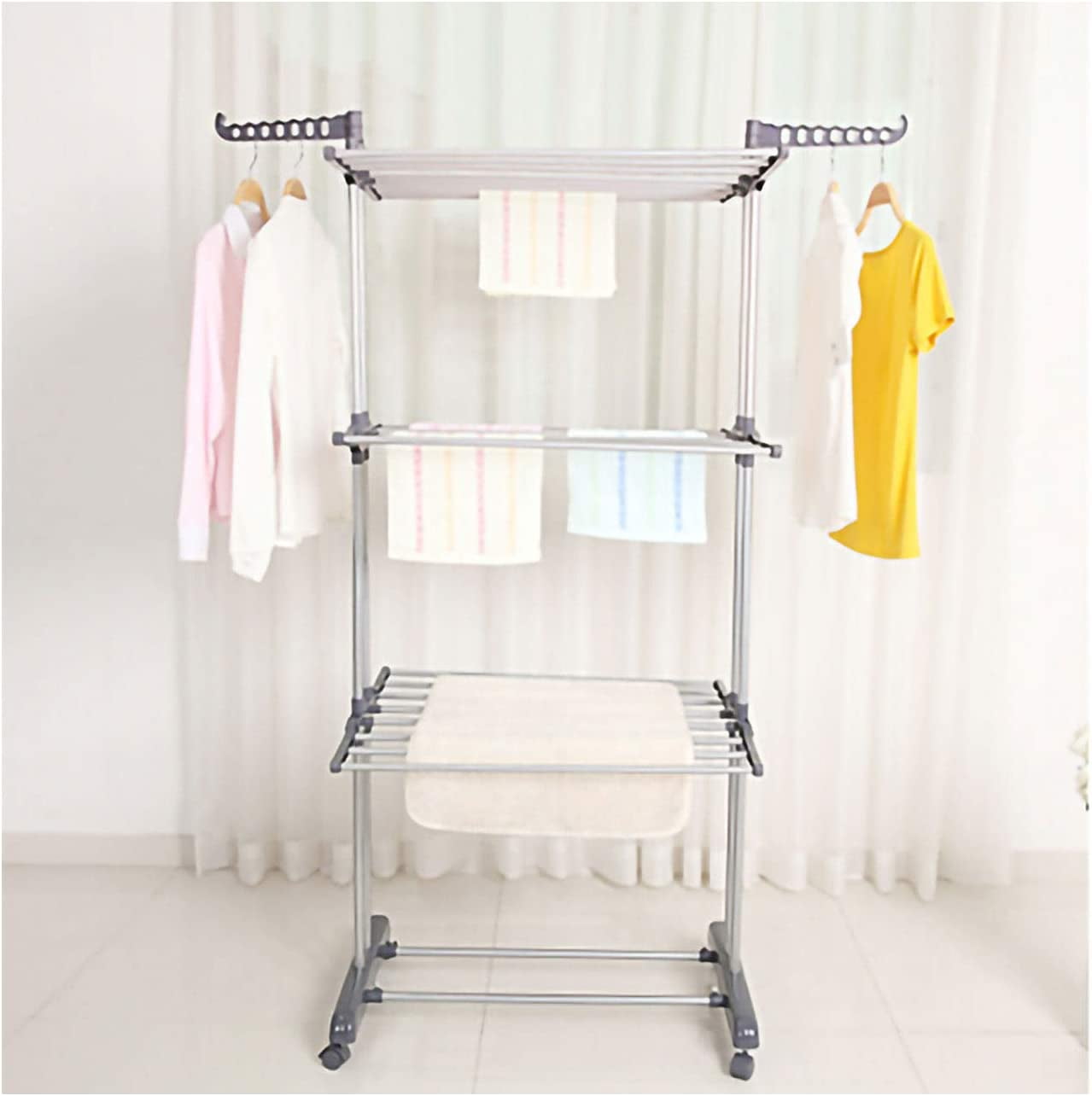 3-Tier Collapsible Clothes Drying Rack with Foldable Burkina Faso