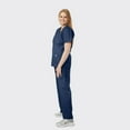 thumbnail image 4 of SPECTRUM UNIFORMS Scrub Tops Medical Unisex V-Neck Yoga Soft Fabric Medical Professionals Hospital and Lab Workwear Nurse Top Navy Blue, 4 of 5